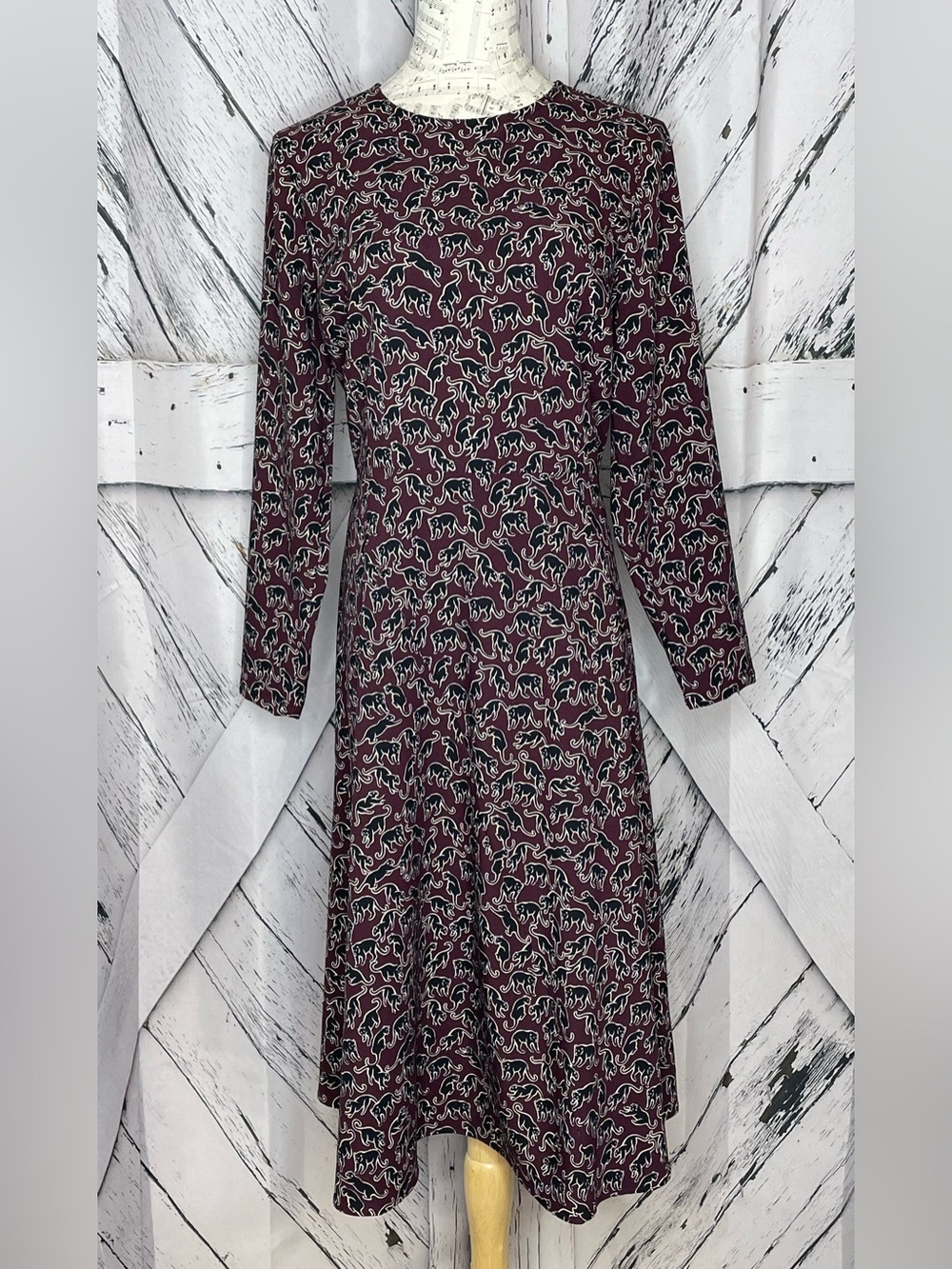 Ann Taylor Midi Dress w/Black Panthers 14P